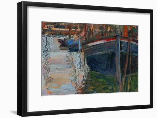 Boats Mirrored in the Water, 1908-Egon Schiele-Framed Giclee Print