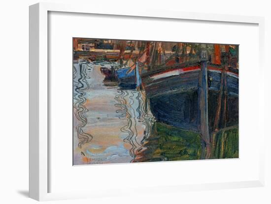 Boats Mirrored in the Water, 1908-Egon Schiele-Framed Giclee Print