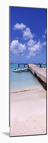 Boats Moored at a Pier, Sandy Ground, Anguilla-null-Mounted Photographic Print