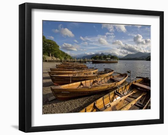 Boats Moored at Derwentwater, Lake District National Park, Cumbria, England, United Kingdom, Europe-Jean Brooks-Framed Photographic Print