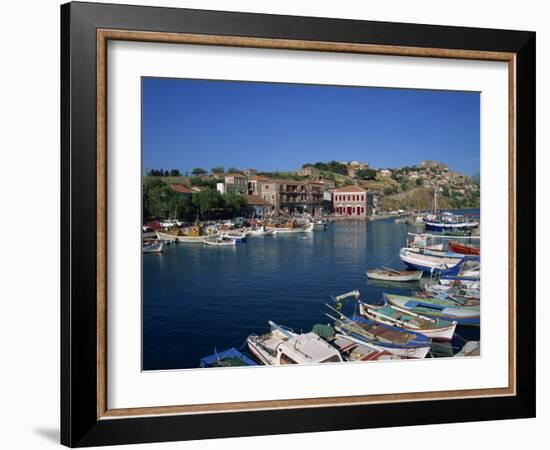 Boats Moored in Harbour at Molyvos, on Lesbos, North Aegean Islands, Greek Islands, Greece, Europe-Lightfoot Jeremy-Framed Photographic Print