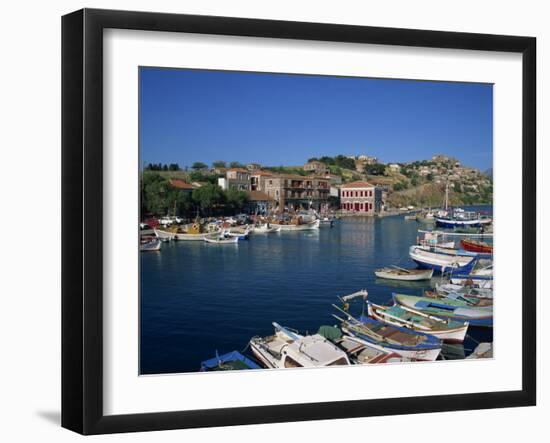 Boats Moored in Harbour at Molyvos, on Lesbos, North Aegean Islands, Greek Islands, Greece, Europe-Lightfoot Jeremy-Framed Photographic Print