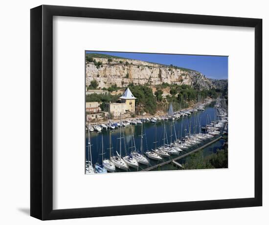 Boats Moored in Harbour, Port Miou, Calanques De Cassis, Bouches Du Rhone, France-Morandi Bruno-Framed Photographic Print