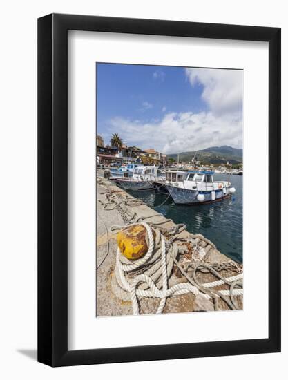 Boats moored in the harbor, Marina Di Campo, Elba Island, Livorno Province, Tuscany, Italy, Europe-Roberto Moiola-Framed Photographic Print