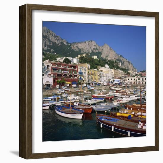 Boats Moored in the Marina Grande, Capri, Campania, Italy, Europe-Roy Rainford-Framed Photographic Print