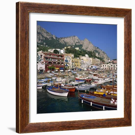Boats Moored in the Marina Grande, Capri, Campania, Italy, Europe-Roy Rainford-Framed Photographic Print