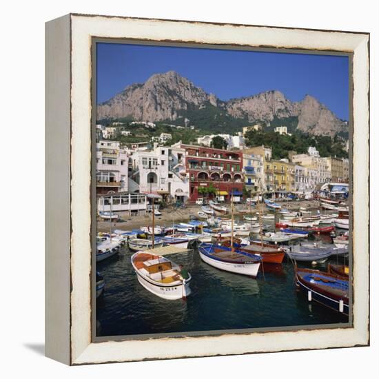 Boats Moored in the Marina Grande, Capri, Campania, Italy, Europe-Roy Rainford-Framed Premier Image Canvas