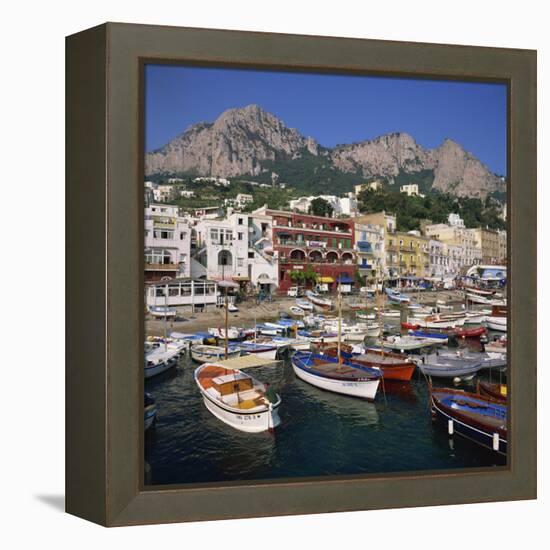 Boats Moored in the Marina Grande, Capri, Campania, Italy, Europe-Roy Rainford-Framed Premier Image Canvas