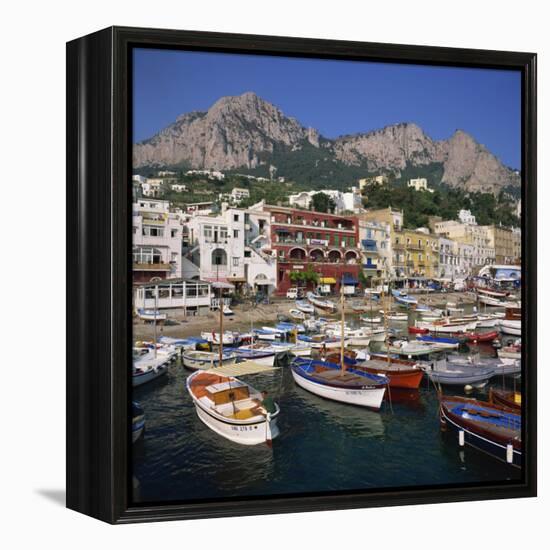 Boats Moored in the Marina Grande, Capri, Campania, Italy, Europe-Roy Rainford-Framed Premier Image Canvas