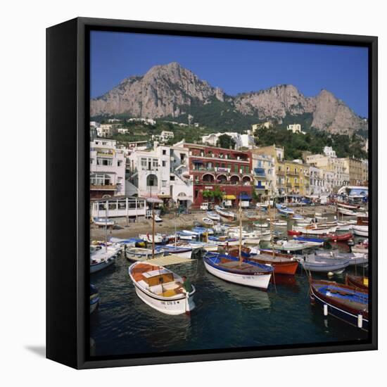 Boats Moored in the Marina Grande, Capri, Campania, Italy, Europe-Roy Rainford-Framed Premier Image Canvas