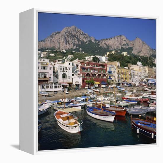 Boats Moored in the Marina Grande, Capri, Campania, Italy, Europe-Roy Rainford-Framed Premier Image Canvas