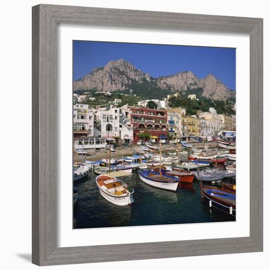 Boats Moored in the Marina Grande, Capri, Campania, Italy, Europe-Roy Rainford-Framed Photographic Print