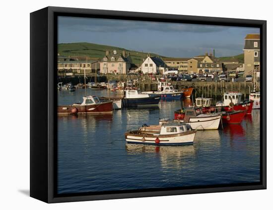 Boats Moored in West Bay Harbour, Dorset, England, United Kingdom, Europe-Lightfoot Jeremy-Framed Premier Image Canvas