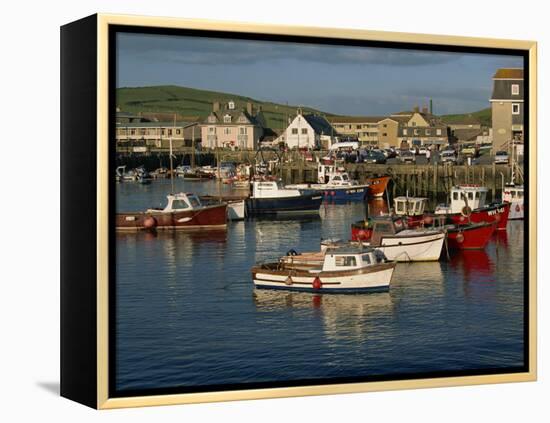 Boats Moored in West Bay Harbour, Dorset, England, United Kingdom, Europe-Lightfoot Jeremy-Framed Premier Image Canvas