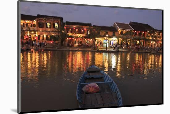 Boats moored on the Thu Bon River opposite Bach Dang Street in the old town of Hoi An, Vietnam-Paul Dymond-Mounted Photographic Print
