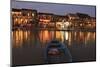 Boats moored on the Thu Bon River opposite Bach Dang Street in the old town of Hoi An, Vietnam-Paul Dymond-Mounted Photographic Print