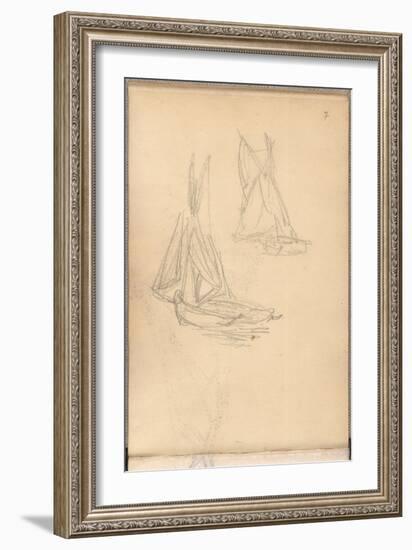 Boats of Trouville (Pencil on Paper)-Claude Monet-Framed Giclee Print