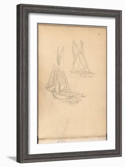 Boats of Trouville (Pencil on Paper)-Claude Monet-Framed Giclee Print