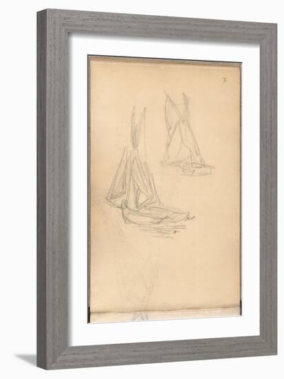 Boats of Trouville (Pencil on Paper)-Claude Monet-Framed Giclee Print