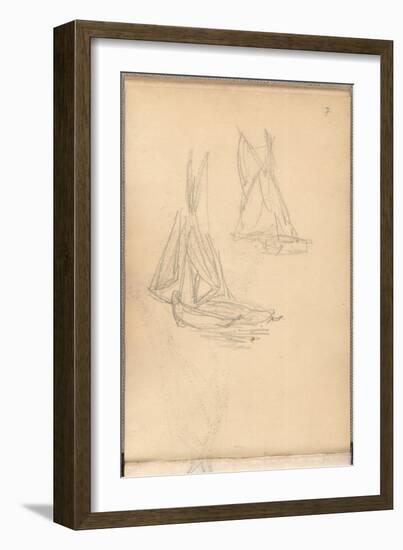 Boats of Trouville (Pencil on Paper)-Claude Monet-Framed Giclee Print