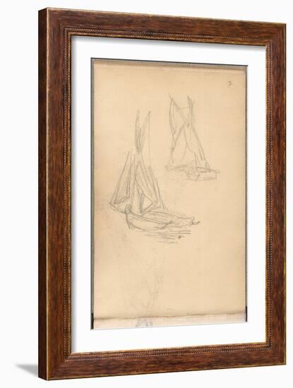 Boats of Trouville (Pencil on Paper)-Claude Monet-Framed Giclee Print