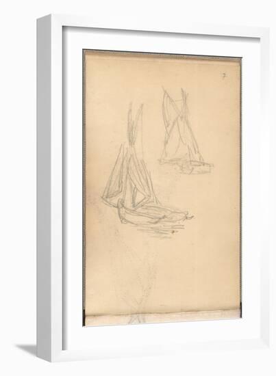 Boats of Trouville (Pencil on Paper)-Claude Monet-Framed Giclee Print