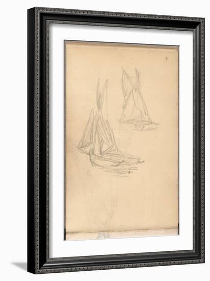 Boats of Trouville (Pencil on Paper)-Claude Monet-Framed Giclee Print