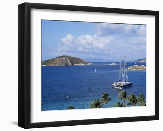 Boats off Dead Man's Beach, Peter Island Resort, British Virgin Islands-Alison Wright-Framed Photographic Print