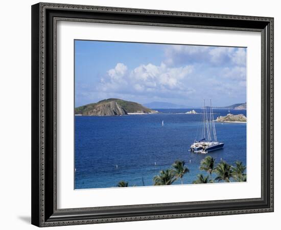 Boats off Dead Man's Beach, Peter Island Resort, British Virgin Islands-Alison Wright-Framed Photographic Print