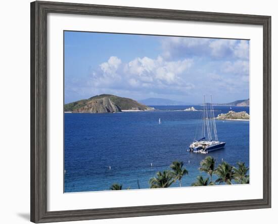 Boats off Dead Man's Beach, Peter Island Resort, British Virgin Islands-Alison Wright-Framed Photographic Print