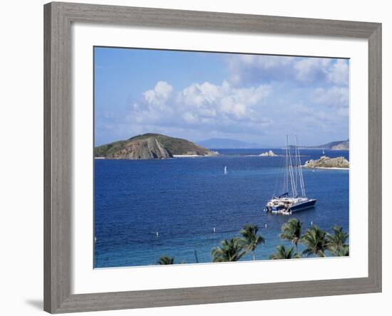 Boats off Dead Man's Beach, Peter Island Resort, British Virgin Islands-Alison Wright-Framed Photographic Print