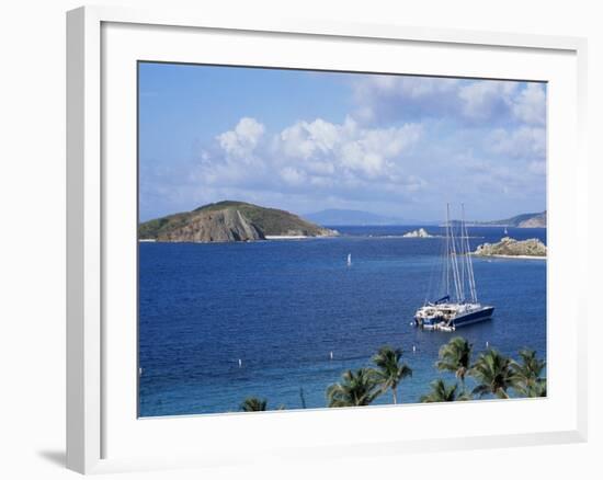 Boats off Dead Man's Beach, Peter Island Resort, British Virgin Islands-Alison Wright-Framed Photographic Print