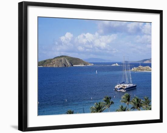 Boats off Dead Man's Beach, Peter Island Resort, British Virgin Islands-Alison Wright-Framed Photographic Print