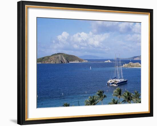 Boats off Dead Man's Beach, Peter Island Resort, British Virgin Islands-Alison Wright-Framed Photographic Print