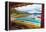 Boats on a Dock, Maligne Lake, Canada-George Oze-Framed Premier Image Canvas