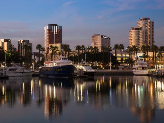 Boats On A Marina At Dusk Sline Village Long Beach Los Boats On A Marina At Dusk Sline Village Long Beach Los Angeles County California Usa Photographic Print By Art