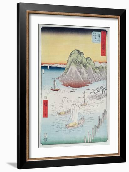 Boats on a Shore-Ando Hiroshige-Framed Giclee Print