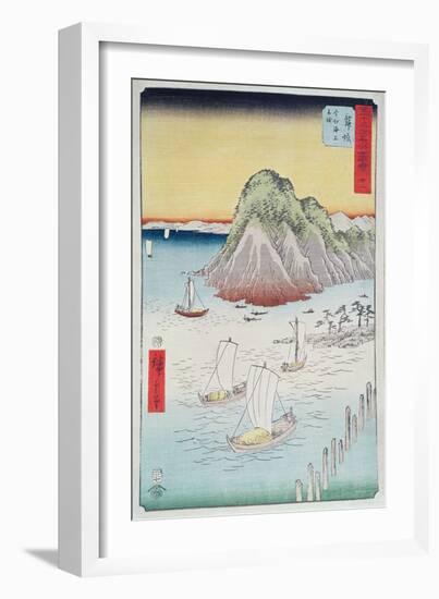 Boats on a Shore-Ando Hiroshige-Framed Giclee Print