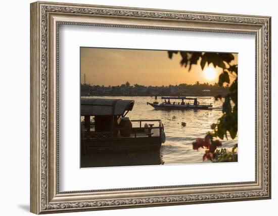 Boats on Can Tho River at Dawn, Can Tho, Mekong Delta, Vietnam, Indochina, Southeast Asia, Asia-Ian Trower-Framed Photographic Print