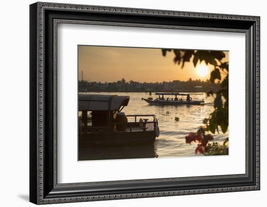 Boats on Can Tho River at Dawn, Can Tho, Mekong Delta, Vietnam, Indochina, Southeast Asia, Asia-Ian Trower-Framed Photographic Print