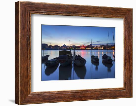 Boats on Can Tho River at Sunset, Can Tho, Mekong Delta, Vietnam, Indochina, Southeast Asia, Asia-Ian Trower-Framed Photographic Print