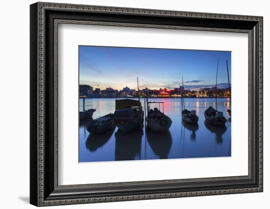 Boats on Can Tho River at Sunset, Can Tho, Mekong Delta, Vietnam, Indochina, Southeast Asia, Asia-Ian Trower-Framed Photographic Print