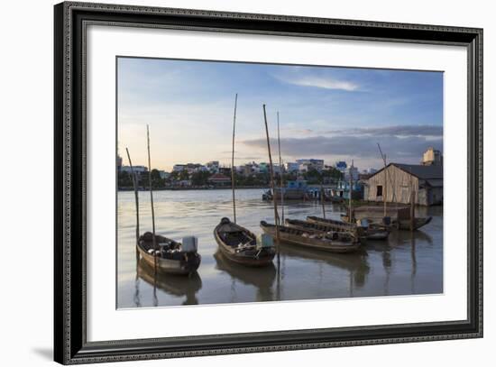 Boats on Can Tho River, Can Tho, Mekong Delta, Vietnam, Indochina, Southeast Asia, Asia-Ian Trower-Framed Photographic Print