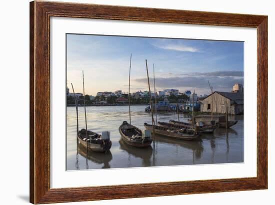 Boats on Can Tho River, Can Tho, Mekong Delta, Vietnam, Indochina, Southeast Asia, Asia-Ian Trower-Framed Photographic Print