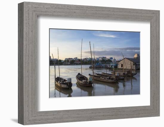 Boats on Can Tho River, Can Tho, Mekong Delta, Vietnam, Indochina, Southeast Asia, Asia-Ian Trower-Framed Photographic Print