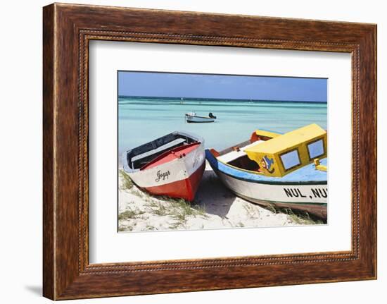 Boats on Eagle Beach, Aruba-George Oze-Framed Photographic Print