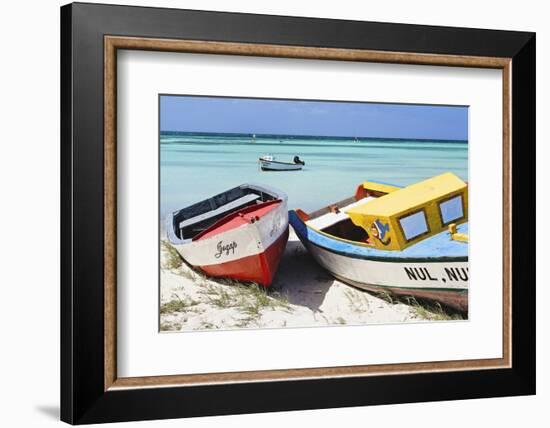 Boats on Eagle Beach, Aruba-George Oze-Framed Photographic Print