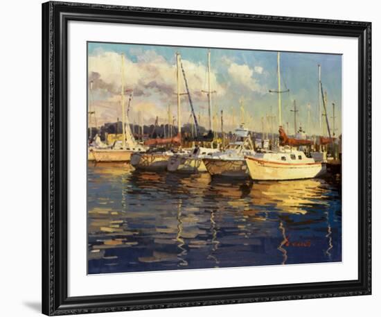 Boats On Glassy Harbor-Furtesen-Framed Art Print