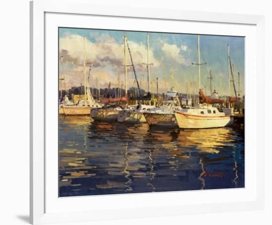 Boats On Glassy Harbor-Furtesen-Framed Art Print