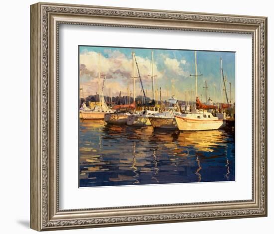 Boats on Glassy Harbor-Furtesen-Framed Art Print
